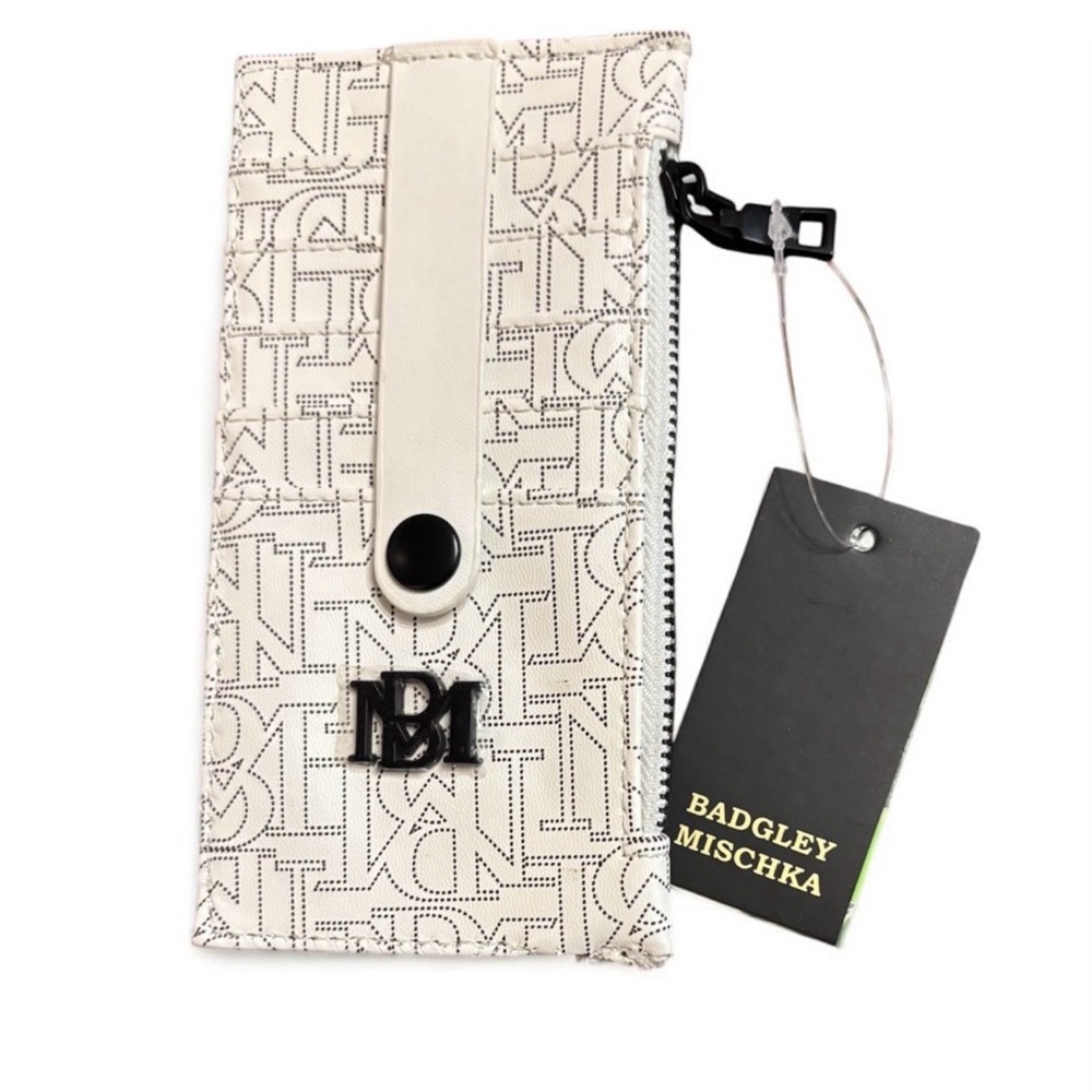 Badgley Mischka Cream Monogram Continental Wallet